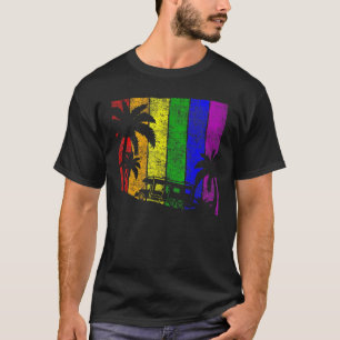 T-shirt Lgbt Pride Camper Van Rainbow Flag Support Human R