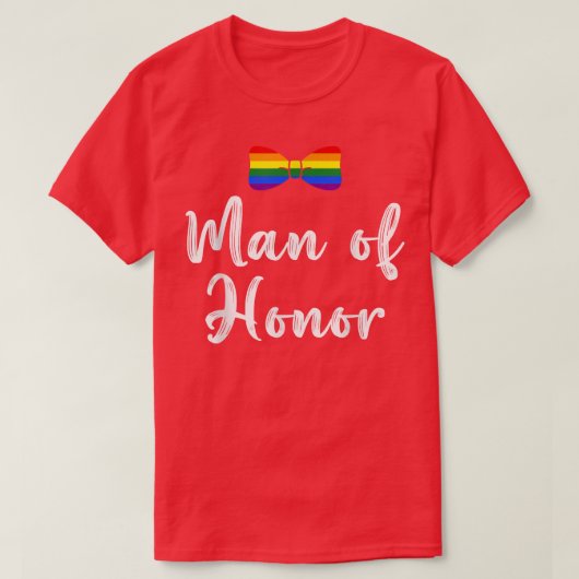 T-shirt Lgbt Pride Gay Bachelor Party Man Of Honor Engagem (Design devant)