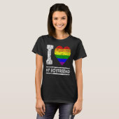 T-shirt LGBT Pride I Love My Boyfriend Rainbow Support Fam (Devant entier)