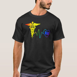 T-shirt Lgbt Pride Infirmière Rn Heartbeat Gay Lesbian Lov