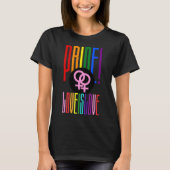 T-shirt LGBT Pride Lesbian Relationship Sign Rainbow Text (Devant)