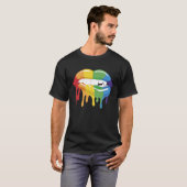 T-shirt LGBT Pride Lips Colourful Brush Stroke Love Vampir (Devant entier)