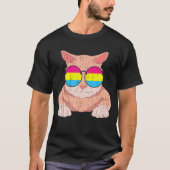 T-shirt Lgbt Pride Mois Chat Lunettes de soleil Pan Drapea (Devant)