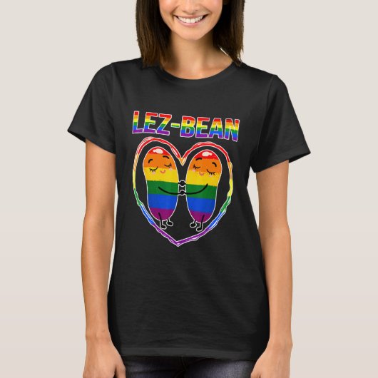 T-shirt Lgbt Pride Mois Lesbian Pride Lez-Bean Rainbow Fl (Devant)