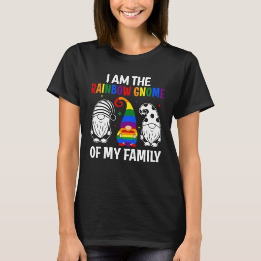 T-shirt LGBT Pride Rainbow I am the Rainbow Gnome of my Fa (Devant)