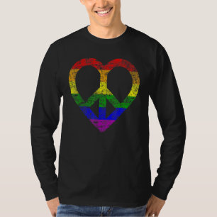 T-shirt Lgbt Pride Rainbow Peace Lgbtq Support Lesbienne G
