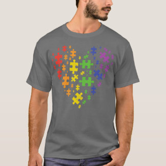 T-shirt LGBT Puzzle Costume coeur Sensibilisation sur l'au
