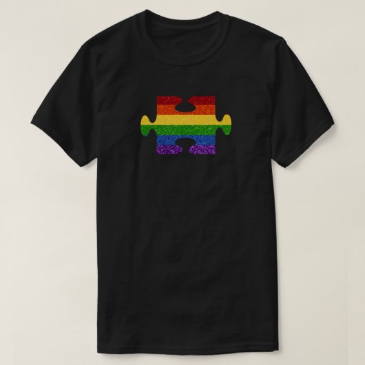 T-shirt LGBT Puzzle Pride Parties scintillant drapeau (Design devant)
