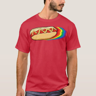 T-shirt LGBT-Q Gay pride Fier Ally Rainbow Color Hotdog L