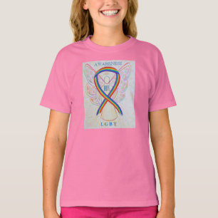 T-shirt LGBT Rainbow Awareness Ribbon Angel Custom Shirt