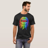 T-shirt Lgbt Rainbow Bling Lips Pride Gay Bisexual Lesbia (Devant entier)