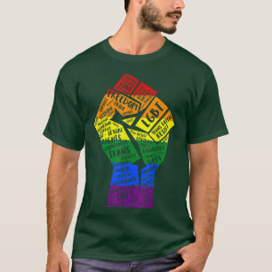 T-shirt LGBT Rainbow Fist Prith Moth LGBTQ Gay pride T-Sh