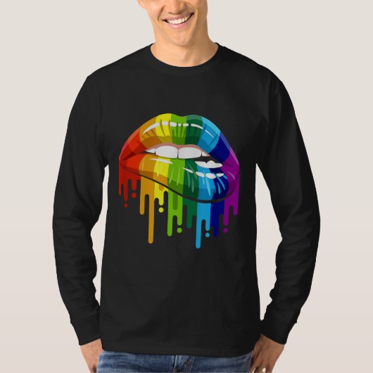 T-shirt LGBT Rainbow Lip Gay pride (Devant)
