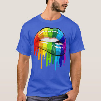 T-shirt LGBT Rainbow Lips Pride Gay, Homoseuse, Lesbian T