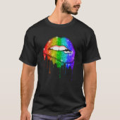 T-shirt Lgbt Rainbow Lips Pride gay homosexuel T (Devant)