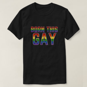 T-shirt LGBT Rainbow Parties scintillant Né Ce Gay