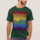 T-shirt LGBT Rainbow Pride drapeau style rétro (Devant)
