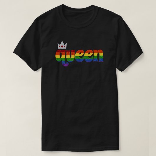 T-shirt LGBT Rainbow Pride Parties scintillant Queen (Design devant)