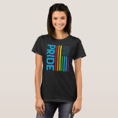 T-shirt LGBT Rainbow Pride US American Flag Patriotic Coup (Devant entier)