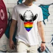 T-shirt Lgbt Rainbow Skull Cowboy