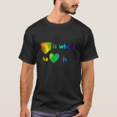 T-shirt LGBT Rainbow Softball Baseball Home est là où le H (Devant)