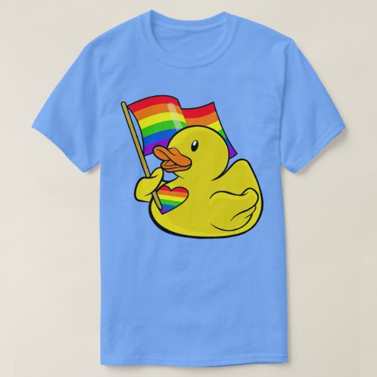 T-shirt LGBT Rubber Duck Rainbow Flag Prith Mois (Design devant)