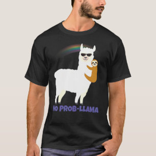T-shirt Lgbt Sloth Riding Llama Arc En Ciel Alpaca Aucun P