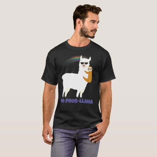 T-shirt Lgbt Sloth Riding Llama Arc En Ciel Alpaca Aucun P (Devant entier)