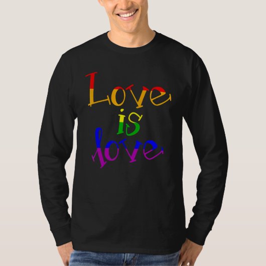 T-shirt Lgbt Support Rainbow Pride L'amour est amour Lesbi (Devant)