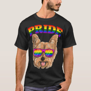 T-shirt LGBT Yorkshire Terrier Yorkie Chien Gay pride Rain