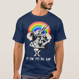 T-shirt LGBTQ Alice-In-Wonderland Lapin blanc - OK T