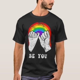 T-shirt Lgbtq Be You Gay pride Lgbt Ally Rainbow Flag Retr