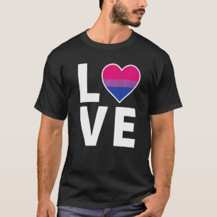 T-shirt Lgbtq Bisexual Drapeau Coeur Lgbtqia+ Amour Bisexu