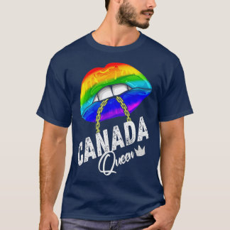 T-shirt LGBTQ Canada Queen lèvres chaîne droits homosexuel