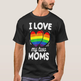 T-shirt Lgbtq Fête des mères lesbiennes Moms Rainbow Flag 