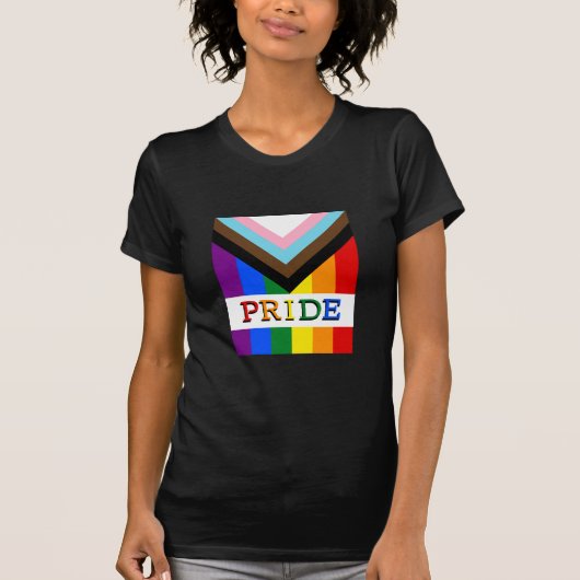 T-shirt LGBTQ & Fierté - Arc en ciel Progrès Drapeau Mode (Devant)