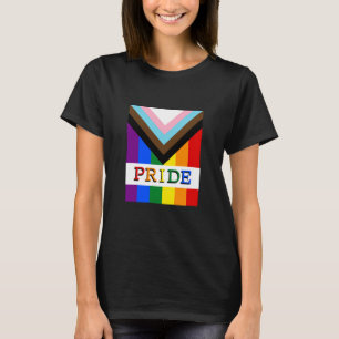 T-shirt LGBTQ & Fierté - Drapeau de progrès arc-en-ciel mo