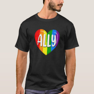 T-shirt Lgbtq Gay pride Lgbt Ally Arc-en-ciel Drapeau Coeu
