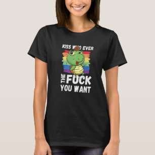 T-shirt Lgbtq Gay pride Rainbow Kiss Qui Vous Voulez Sayi