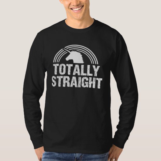 T-shirt LGBTQ Gay Pride  Totally Straight Unicorn (Devant)