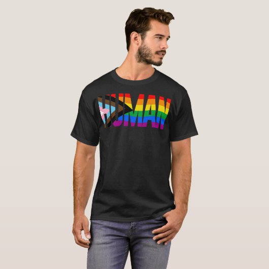 T-SHIRT LGBTQ HUMAN (Devant entier)