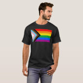 T-shirt LGBTQ+ Indicateur de fierté de progrès (Devant entier)