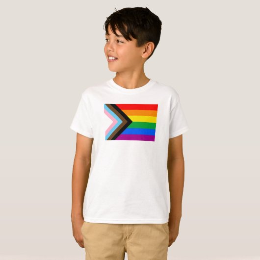 T-shirt LGBTQ+ Indicateur de fierté de progrès (Devant entier)