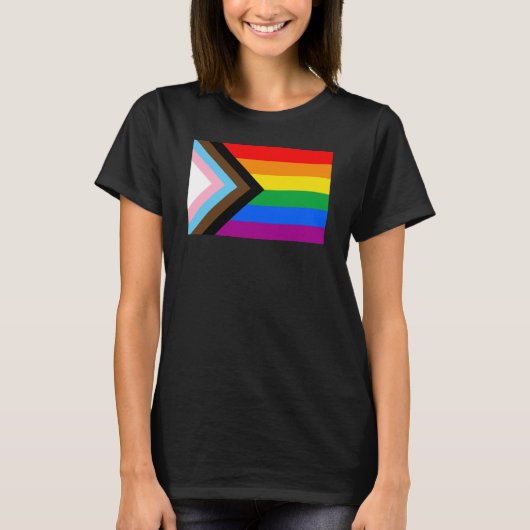 T-shirt LGBTQ+ Indicateur de fierté de progrès (Devant)