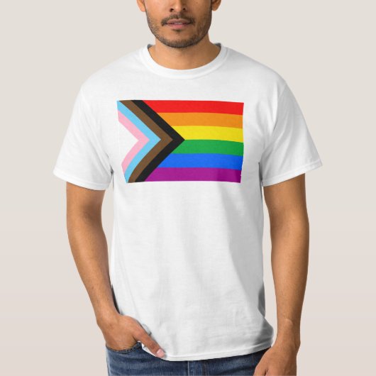 T-shirt LGBTQ+ Indicateur de fierté de progrès (Devant)