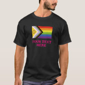 T-shirt LGBTQ+ Indicateur de progrès inclusif - Votre text (Devant)