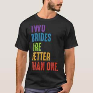 T-shirt Lgbtq Lesbian Bi Brides Rainbow Flag Mariage