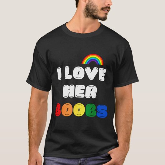 T-shirt Lgbtq+ Lesbian Matching Couples Compliment I Love  (Devant)