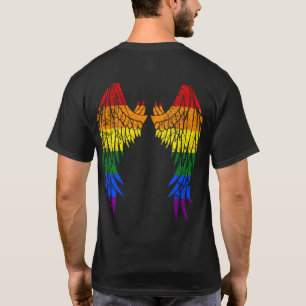T-shirt LGBTQ LGBT Angel ailes colorées Rainbow Gay
