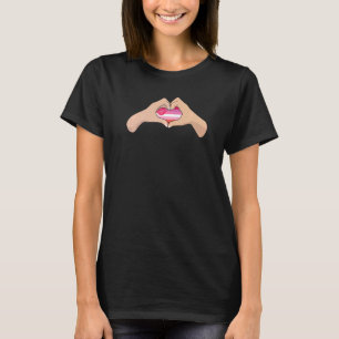 T-shirt Lgbtq Lipstick Fierté Drapeau Main Coeur Signal Li
